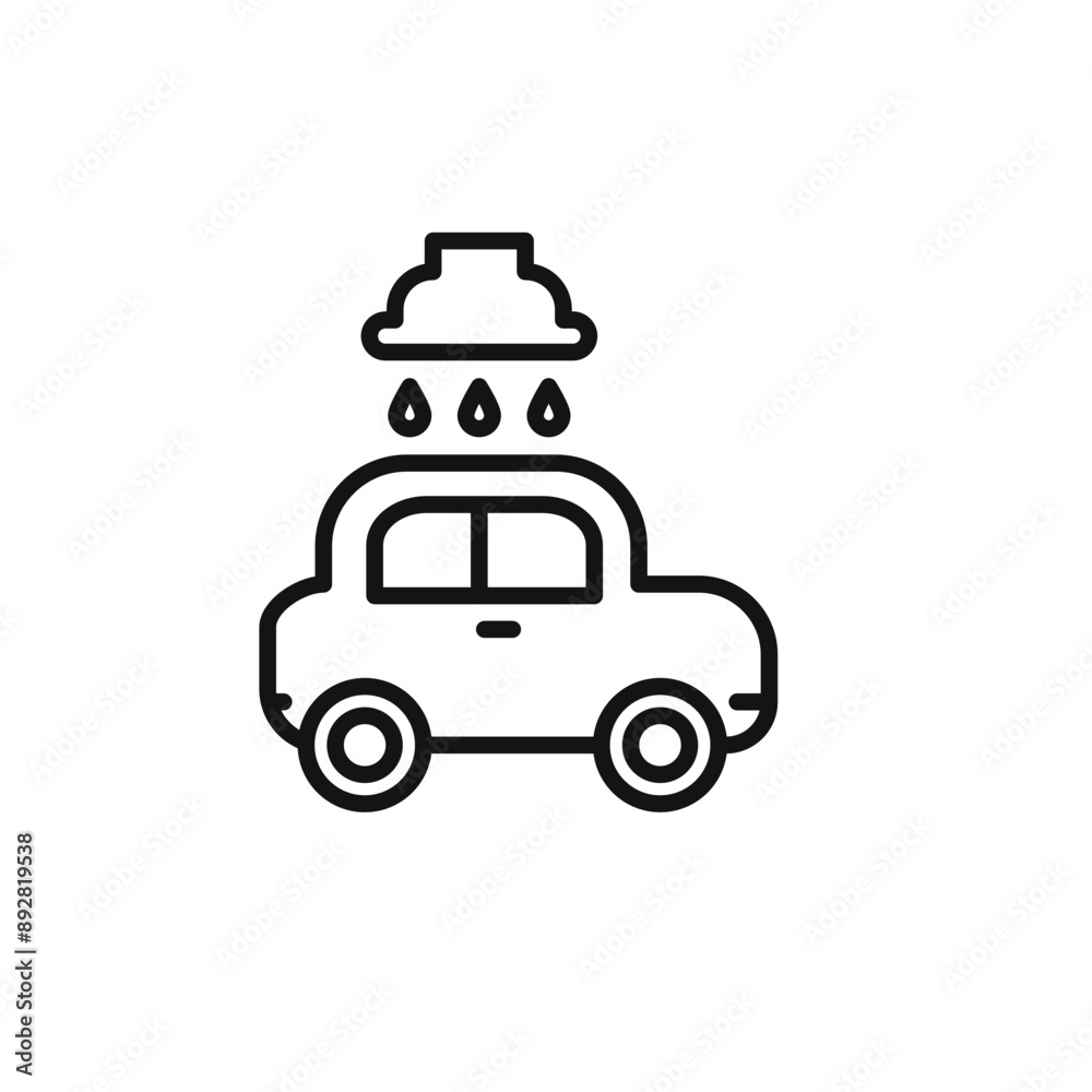 carwash icon outline collection in black and on white background carwash icon outline collection in black and on white background