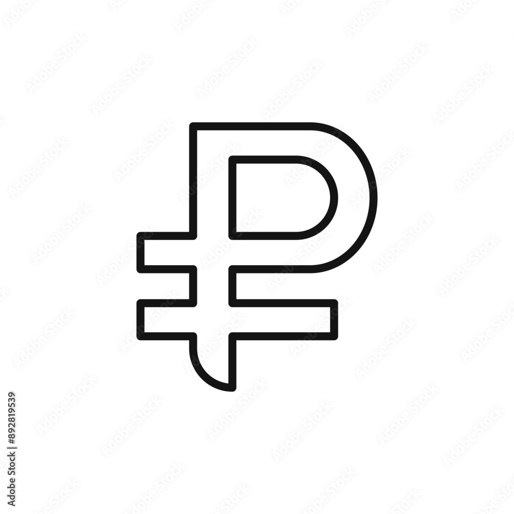 Cuba peso icon outline collection in black and on white background Cuba peso icon outline collection in black and on white background