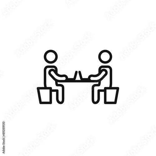 Coworking icon outline collection in black and on white background