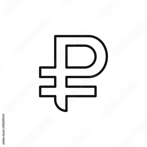 Cuba peso icon outline collection in black and on white background