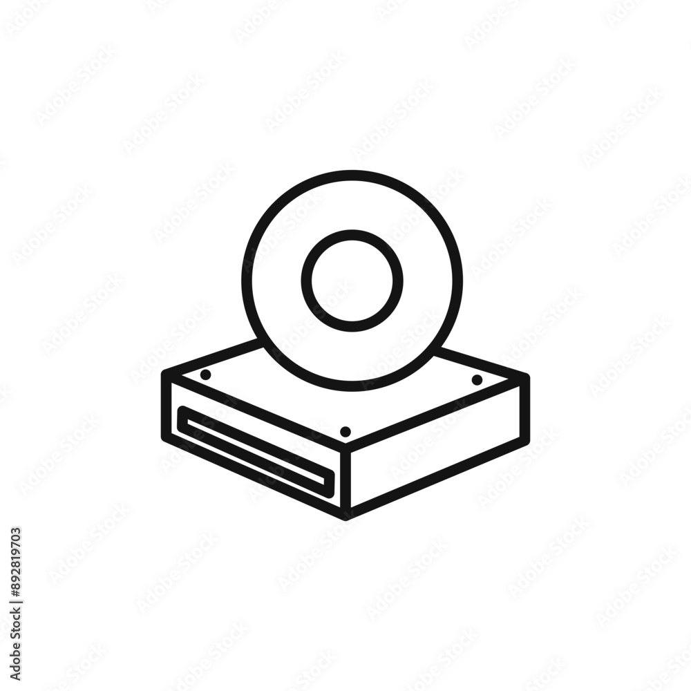 Dvd CDROM disc icon outline collection in black and on white background Dvd CDROM disc icon outline collection in black and on white background