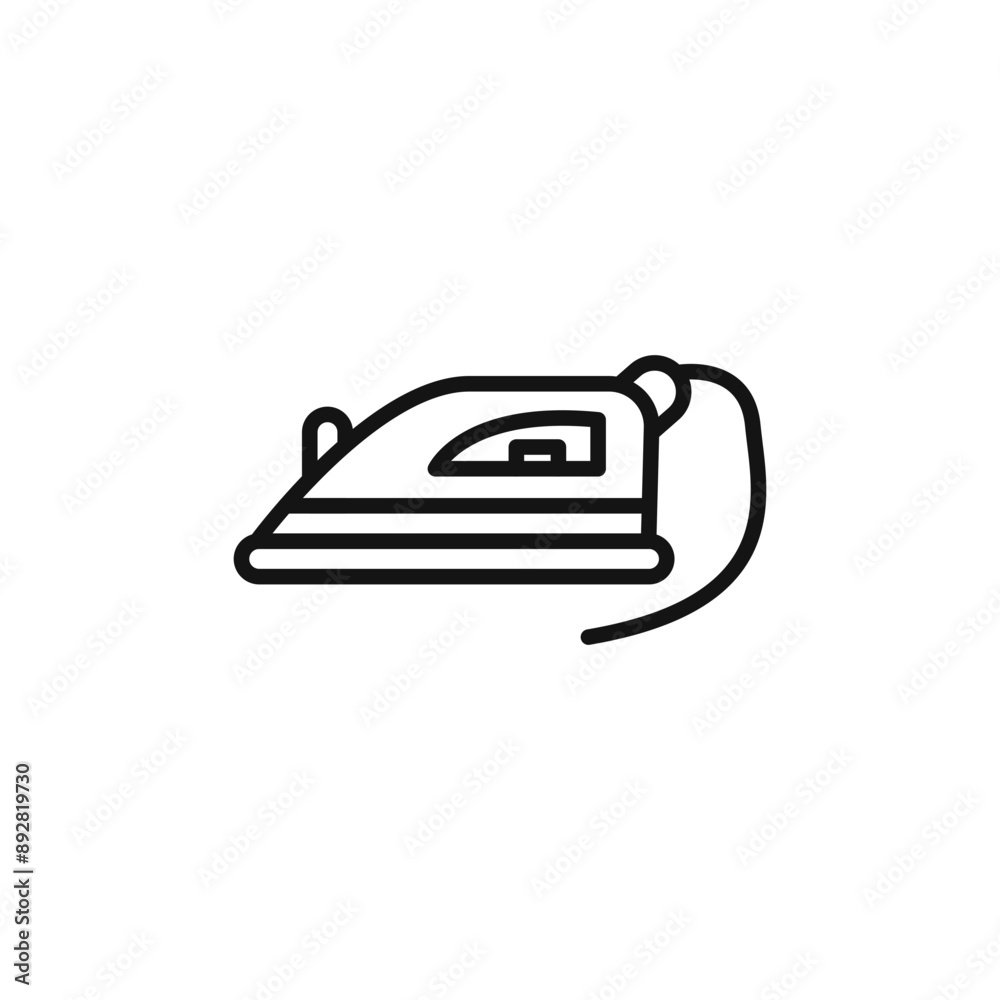 Electric Iron icon outline collection in black and on white background Electric Iron icon outline collection in black and on white background