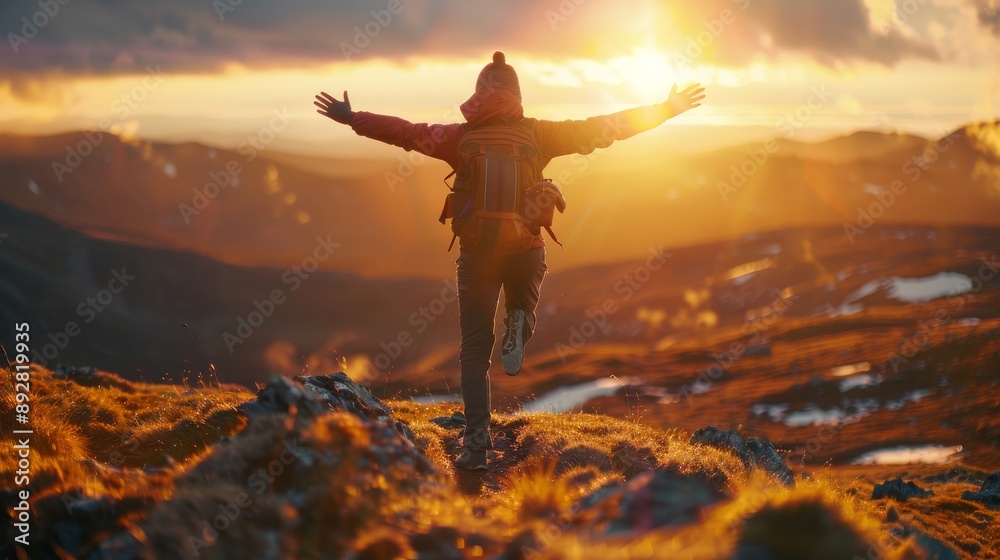 Golden Hour Wanderlust Joyful Leap in Nature with Canon EOS R6