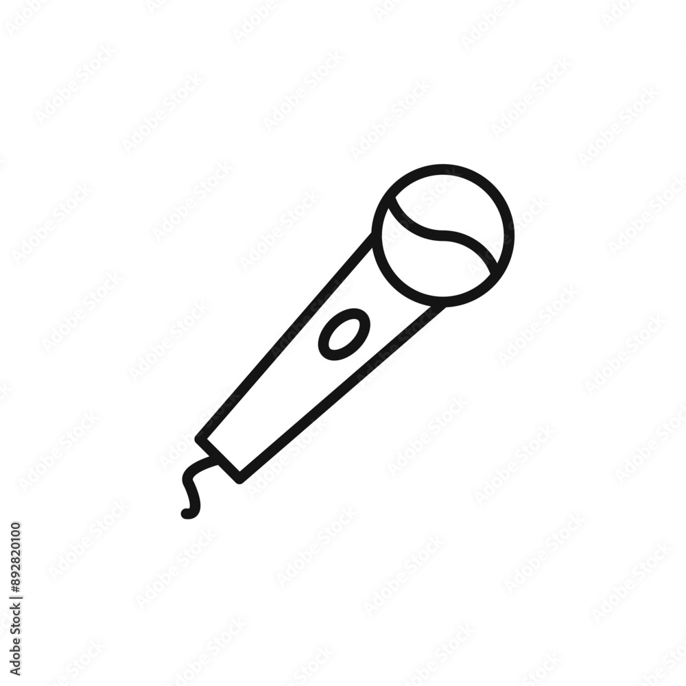 Fototapeta premium Microphone icon outline collection in black and on white background