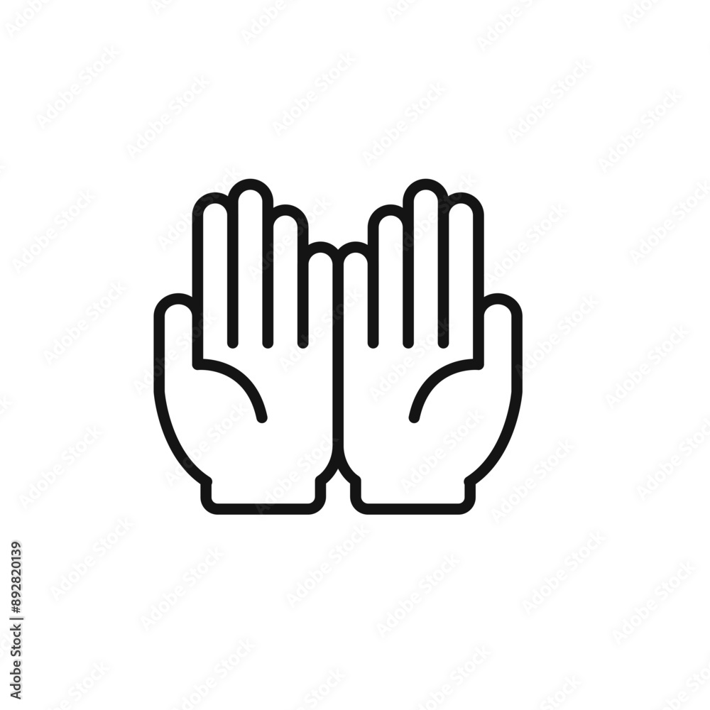 Pray icon outline collection in black and on white background Pray icon outline collection in black and on white background