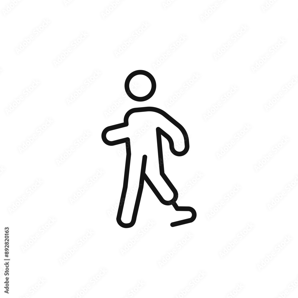 Prosthetic leg icon outline collection in black and on white background Prosthetic leg icon outline collection in black and on white background