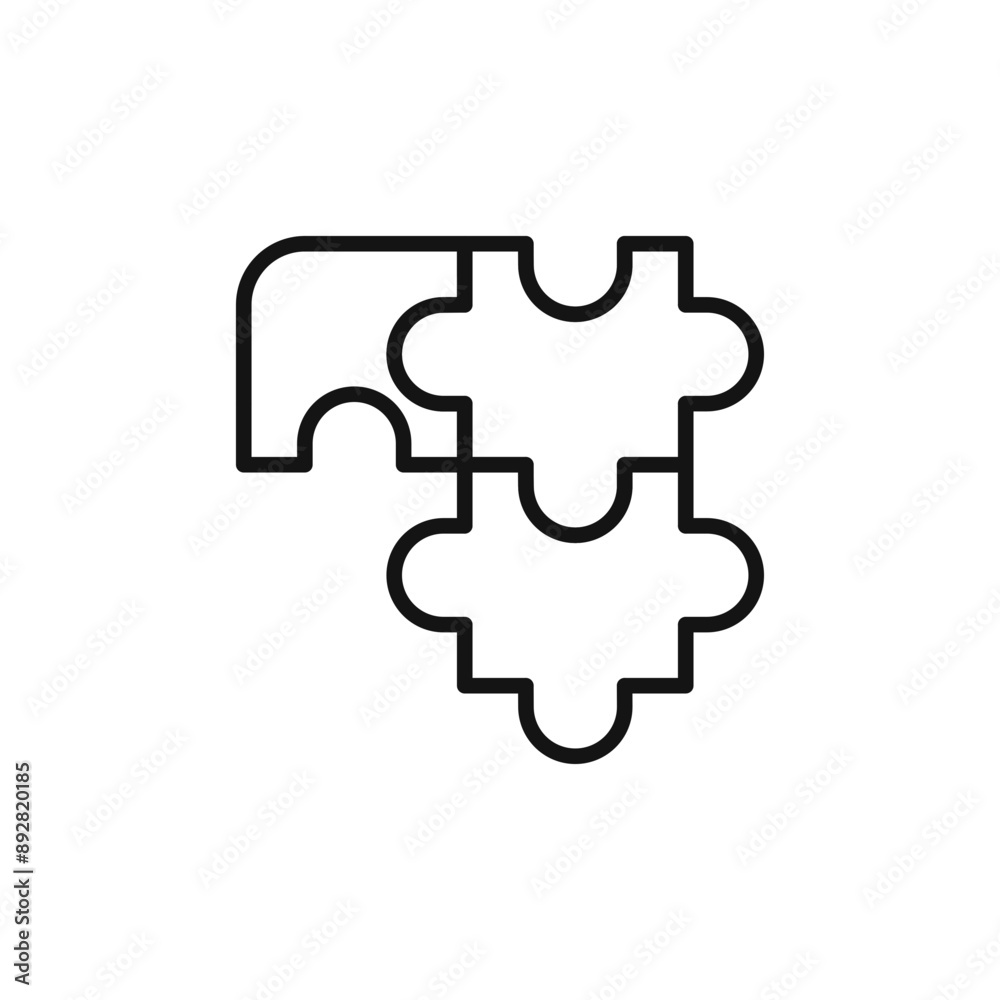 Puzzle icon outline collection in black and on white background Puzzle icon outline collection in black and on white background
