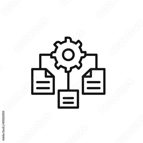 Procurement icon outline collection in black and on white background