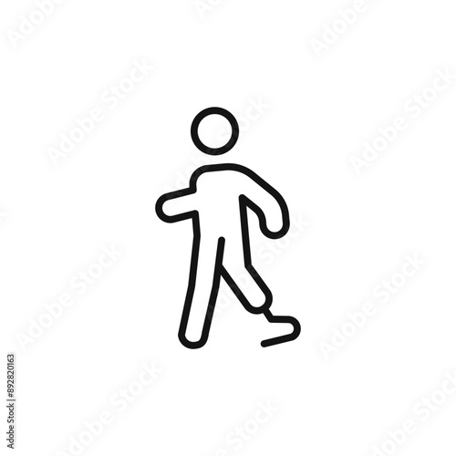 Prosthetic leg icon outline collection in black and on white background