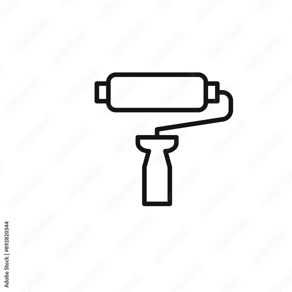 paint roller icon outline collection in black and on white background paint roller icon outline collection in black and on white background