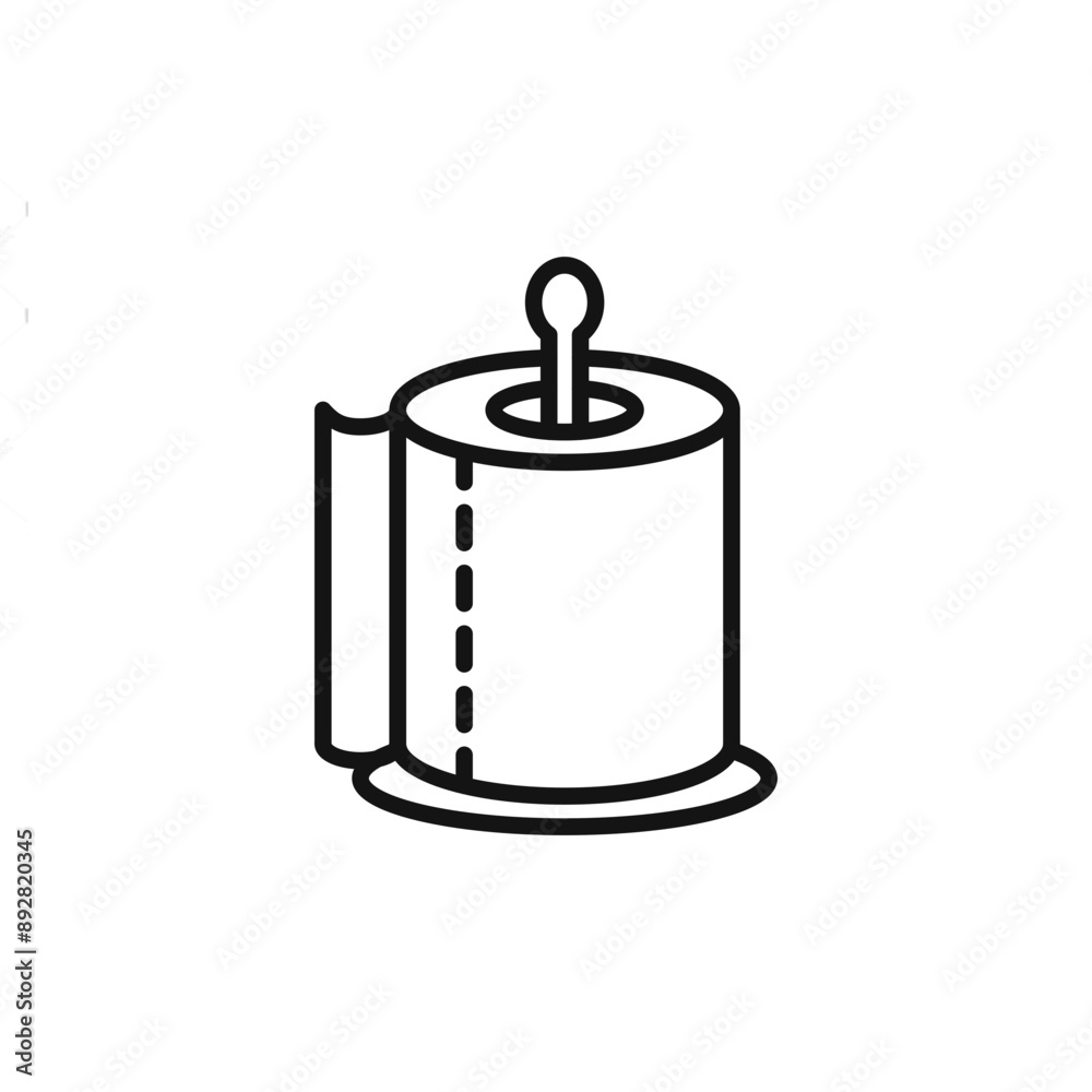 toilet tissue paper roll icon outline collection in black and on white background toilet tissue paper roll icon outline collection in black and on white background
