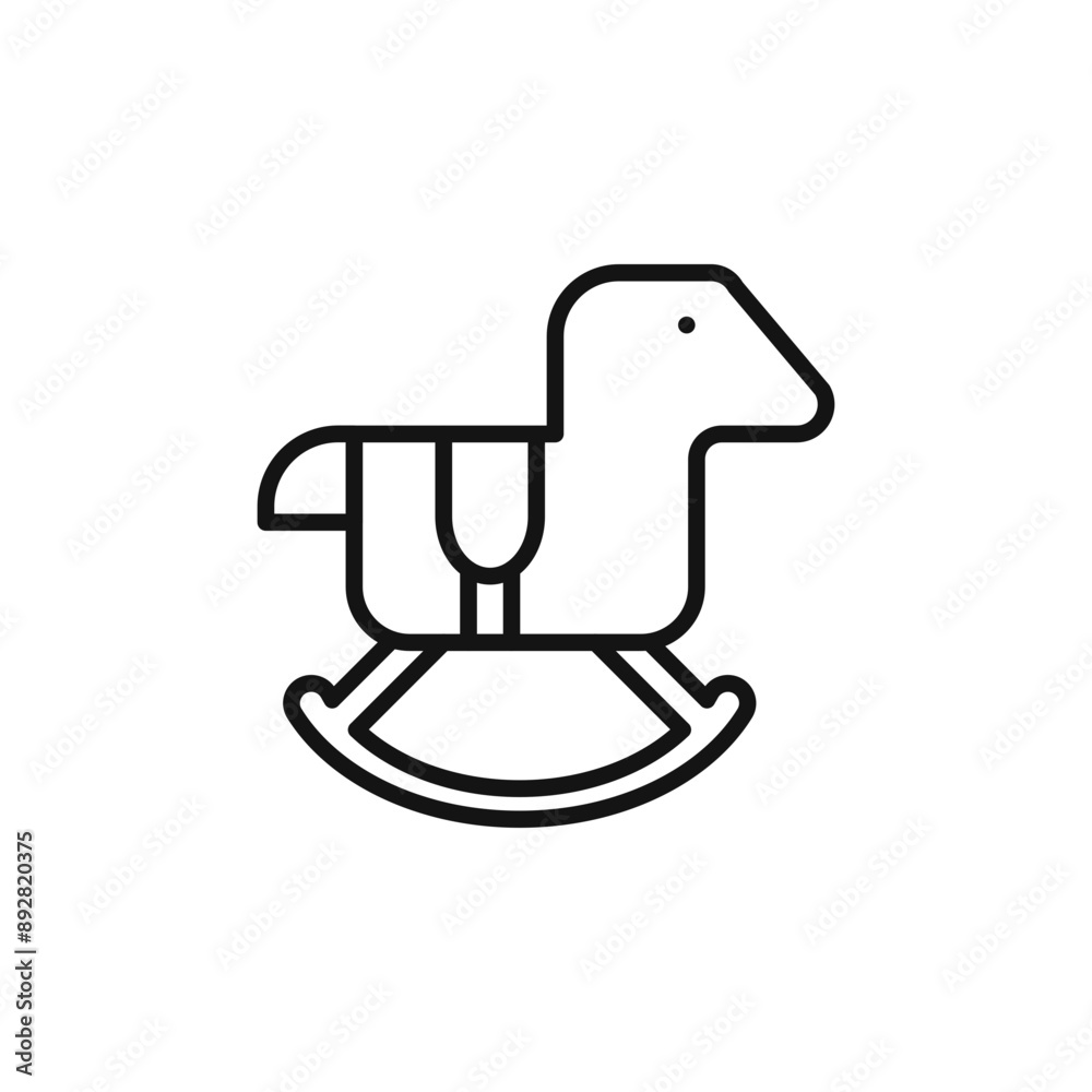 Toy horse rocking chair icon outline collection in black and on white background Toy horse rocking chair icon outline collection in black and on white background