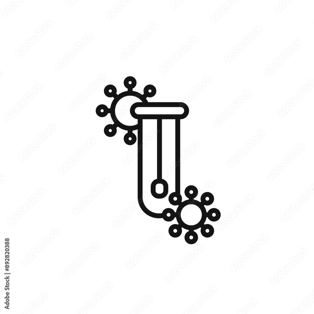 PCR test icon outline collection in black and on white background PCR test icon outline collection in black and on white background