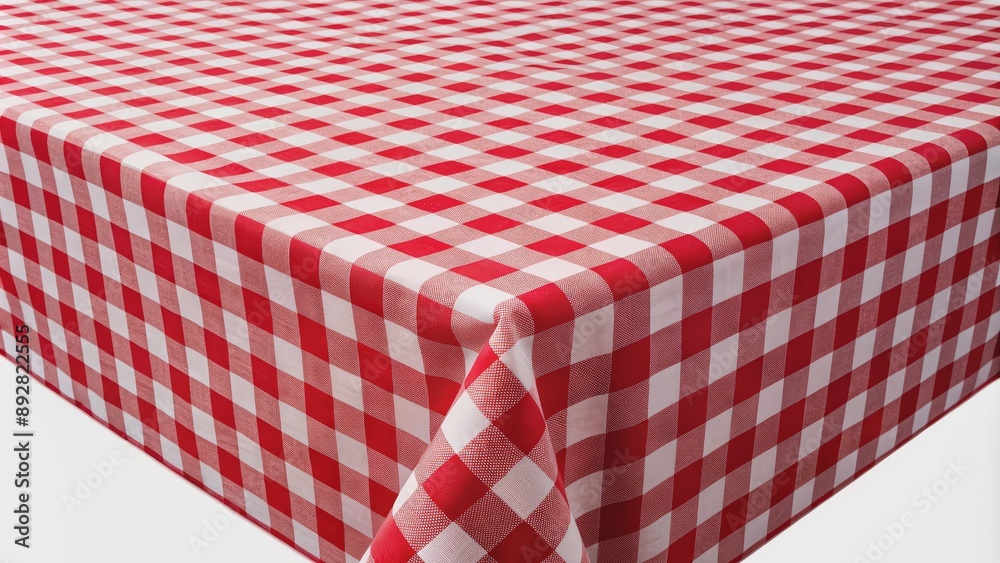Red and White Checkered Tablecloth, tablecloth, checkered, picnic, red
