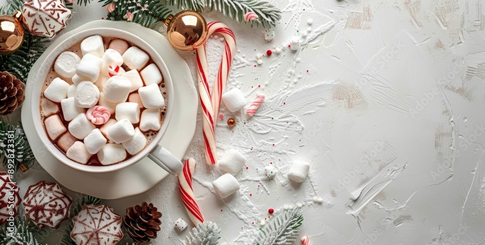 Hot Chocolate With Marshmallows And Candy Canes Hot Chocolate With Marshmallows And Candy Canes