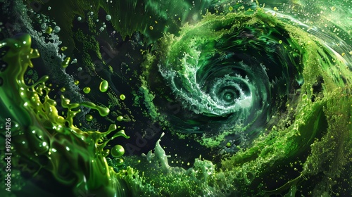 Emerald Euphoria Mesmerizing Green Vortex Capturing the Dynamic Energy and Fluidity of Movement Sony A7 III Stock Image © AbiScene