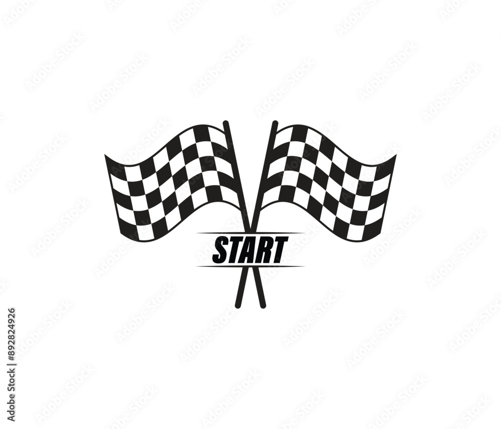 Fototapeta premium Start flag icon, Checkered or chequered flag for car racing vector icon