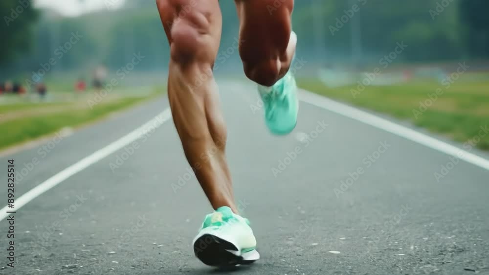close-up of a runner's legs as they form triangles and lines
