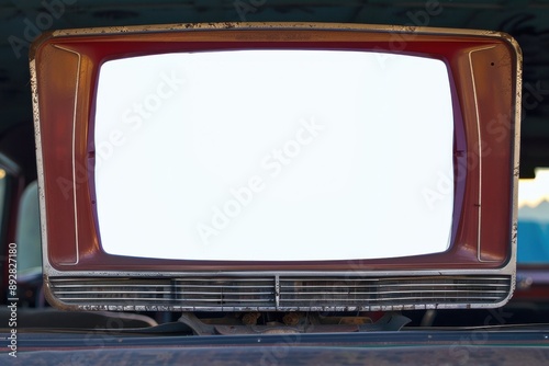 Vintage Tv Screen Mockup Blank White Space