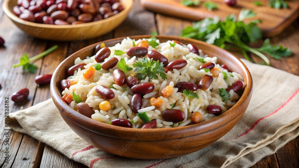 bowl of beans and rice bowl of beans and rice