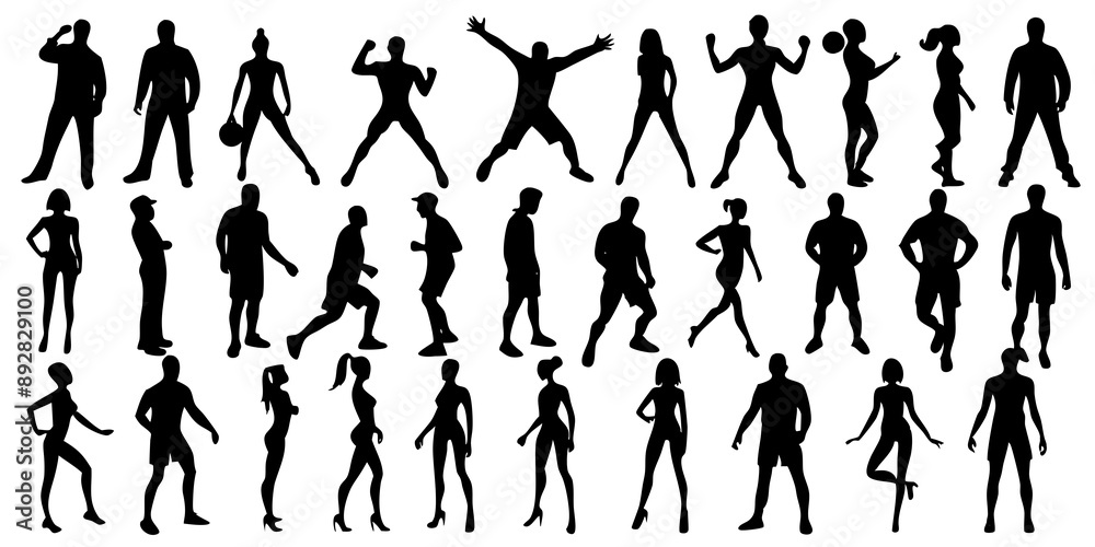 Running people silhouette vector Running people silhouette vector