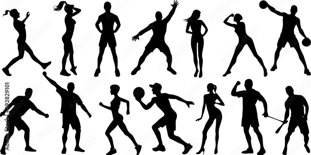 Running people silhouette vector Running people silhouette vector