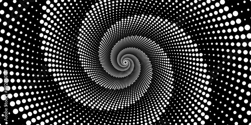 Abstract background with concentric circles in black and white colors. Radiating lines. Vector Illustration.	