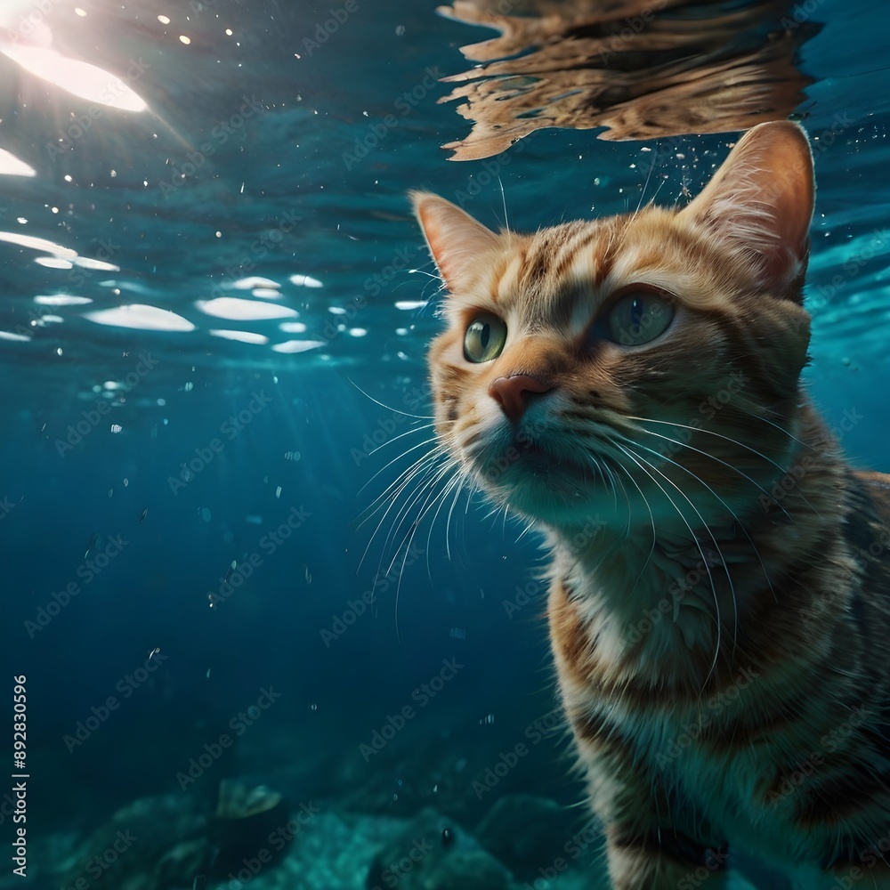 underwater photography of a cat underwater photography of a cat