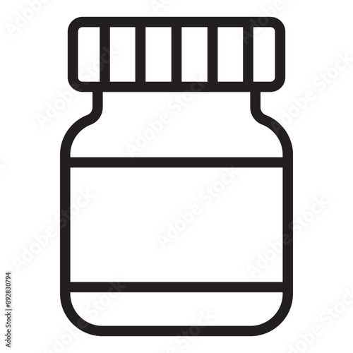 Prescription bottle line icon.