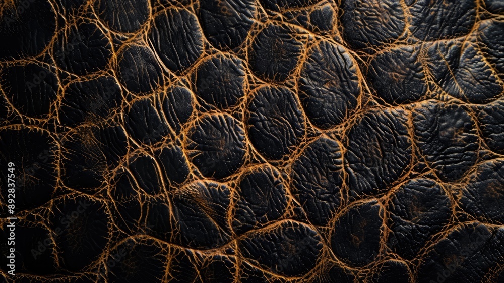 Close-up of cracked black surface with golden lines Close-up of cracked black surface with golden lines