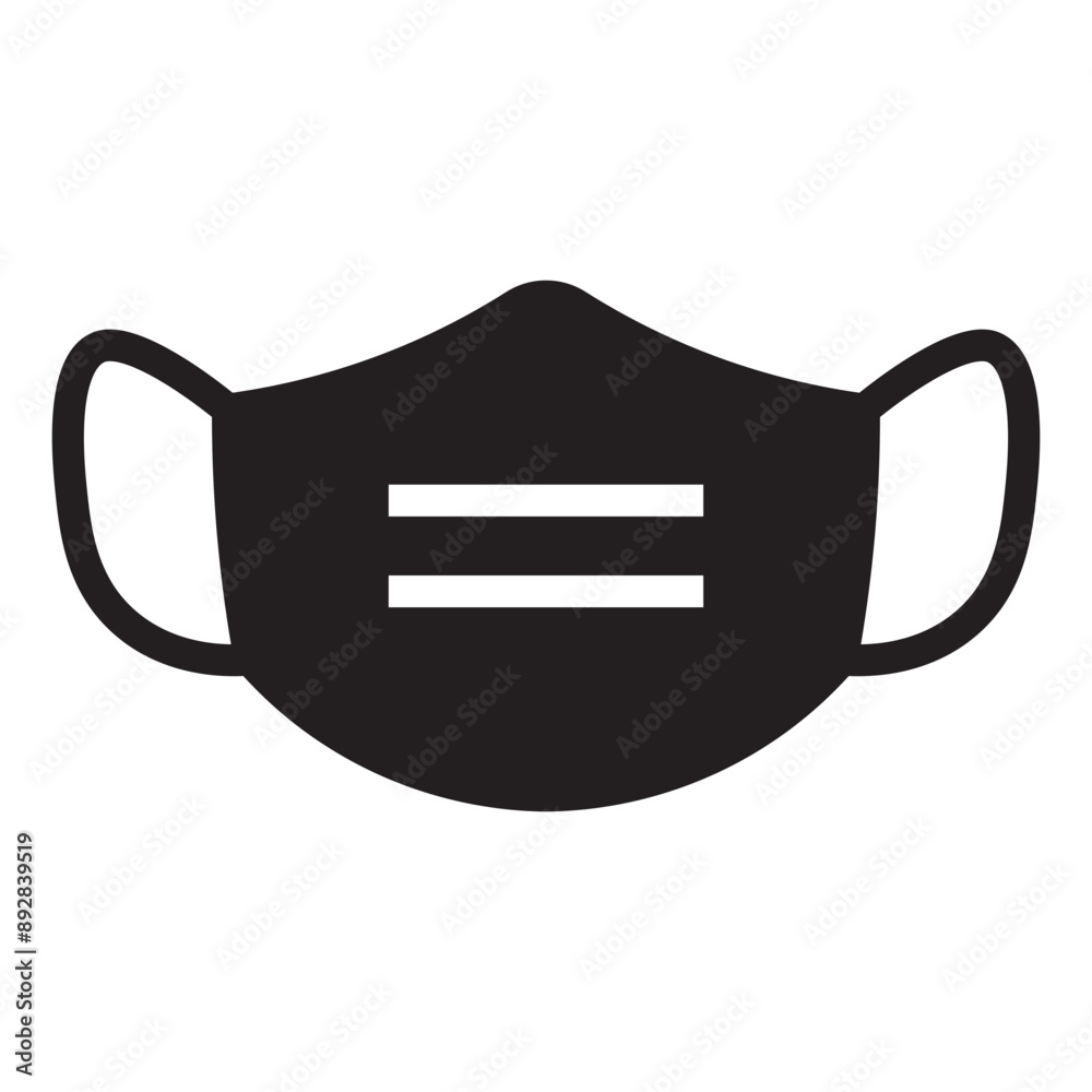 Surgical mask black icon. Surgical mask black icon.