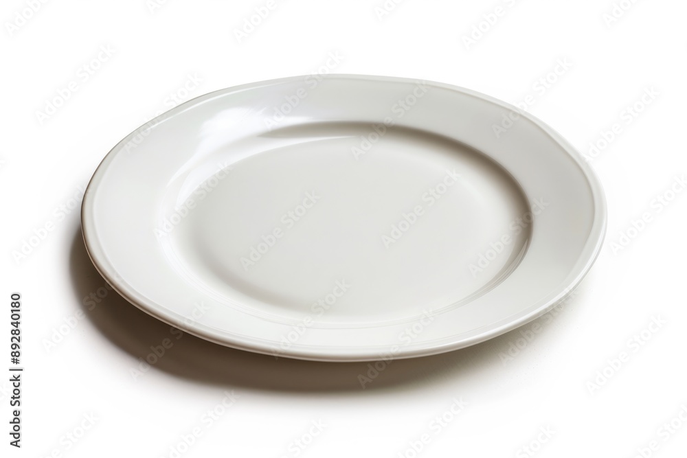 Dinner Plate Angle. Clean Empty China Plate at an Angle on Isolated Background Dinner Plate Angle. Clean Empty China Plate at an Angle on Isolated Background