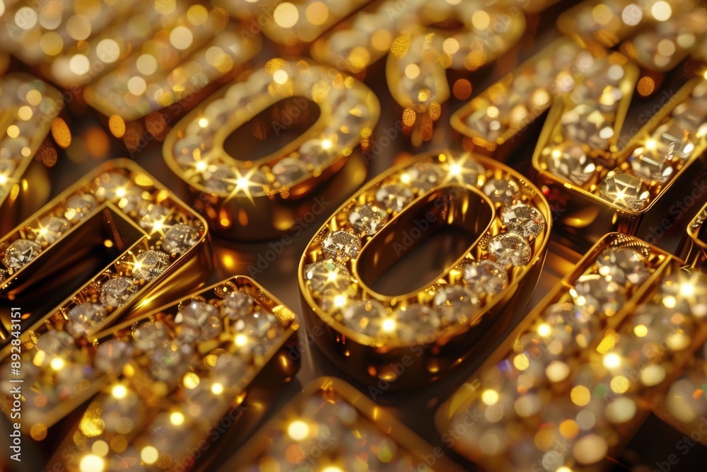 Close-up shot of gold alphabet letters