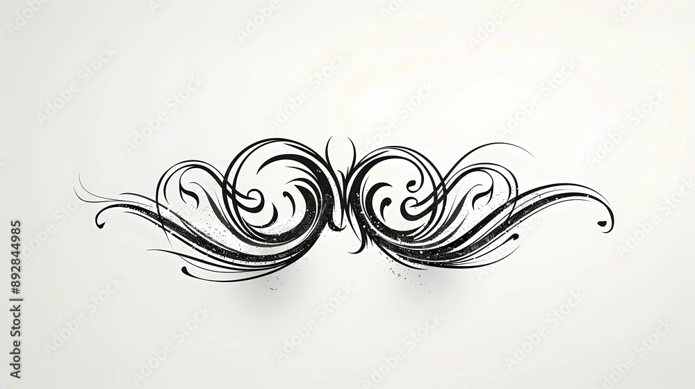 Fototapeta premium A typographic ornament, vertinal black lines, ink pen effect White background, Generative AI illustrations. 