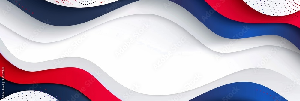 Naklejka premium Minimalist abstract banner with white, red, and blue background in illustration style