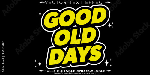 Nostalgic text effect, editable vintage and colorful customizable font style