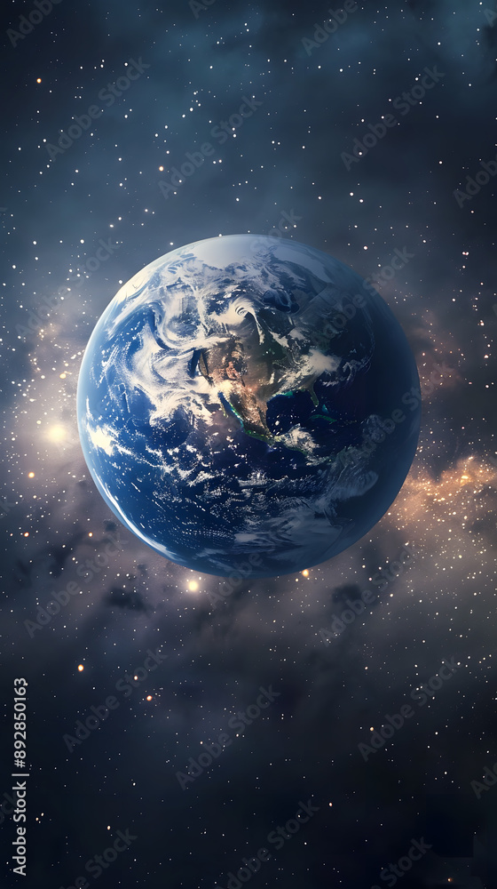Obraz premium Imagen de fantasia en formato vertical del planeta tierra 