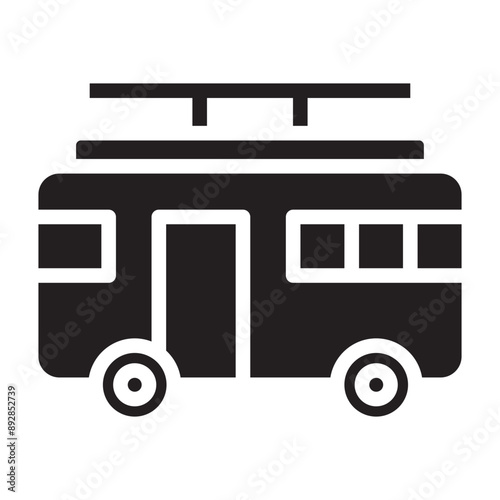Tram black icon.