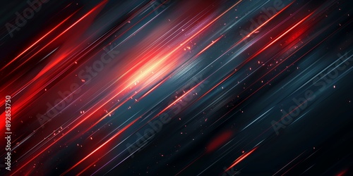 Abstract red and black background with dynamic light streaks, ideal for tech and digital designs.

