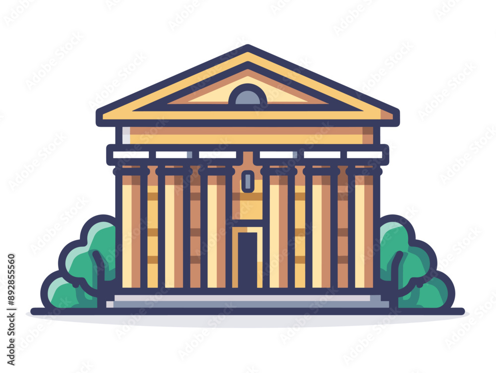Flat design style vector illustration of ancient Greek temple building Flat design style vector illustration of ancient Greek temple building