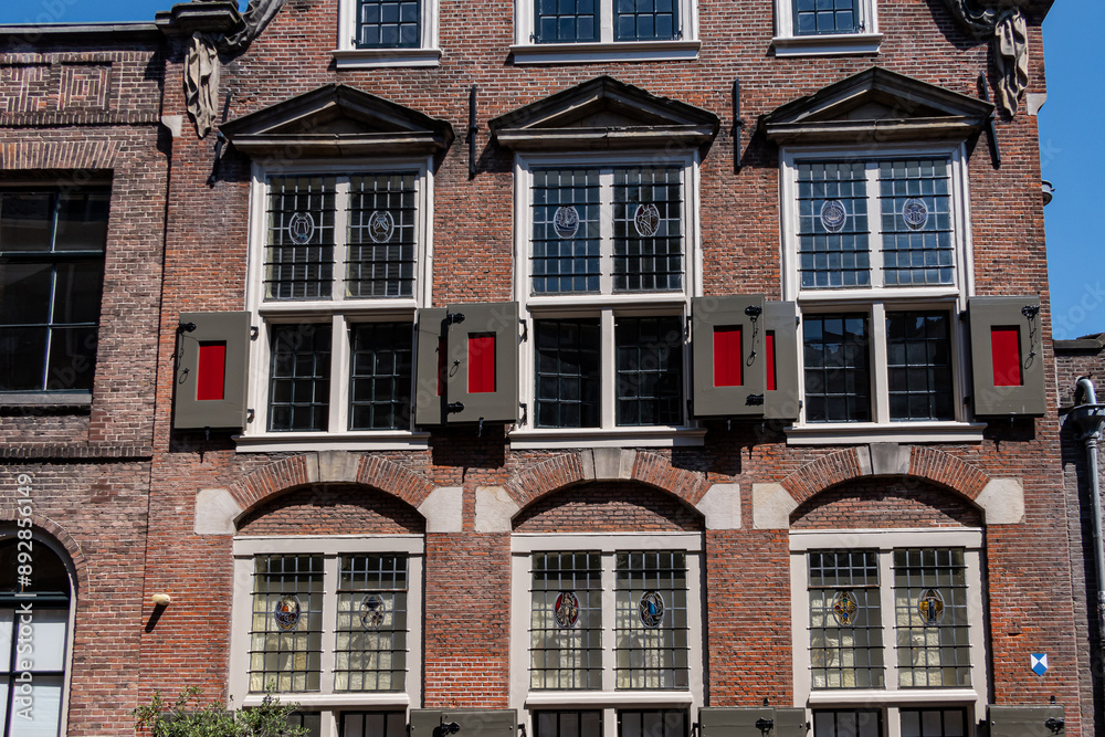 Fototapeta premium The Saaihal (Boring hall) is a monumental building from 1641 in the Staalstraat (Steel street) in Amsterdam. The Netherlands.