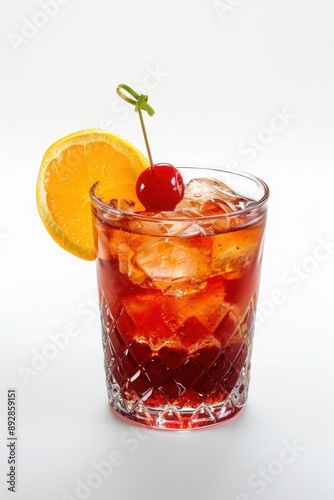 Glass of Cocktail on white background.