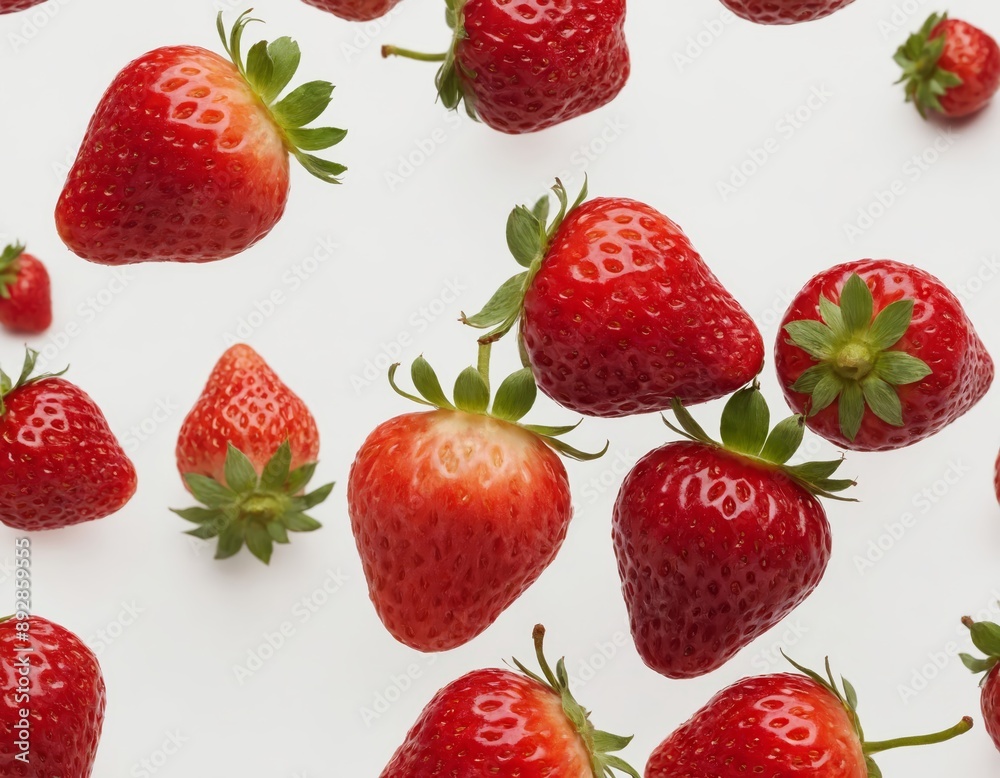 strawberries on white background strawberries on white background