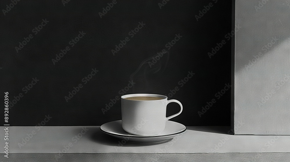 Obraz premium A coffee cup on a saucer with a sauce on a saucer beside it