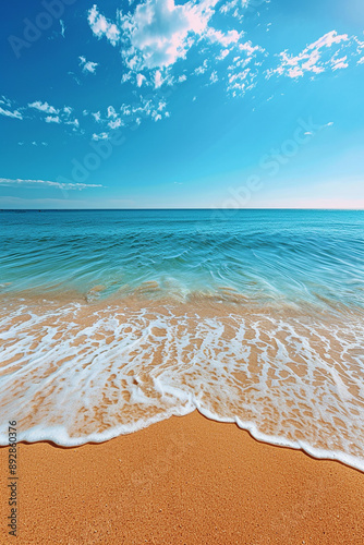 Wallpaper Mural Scenic view of a beach with gentle waves and clear blue sky, capturing the beauty and tranquility of the ocean. Torontodigital.ca