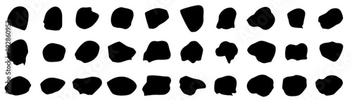 Set of blob shapes. Collection of abstract vector stains for your design. Different drops in modern style.