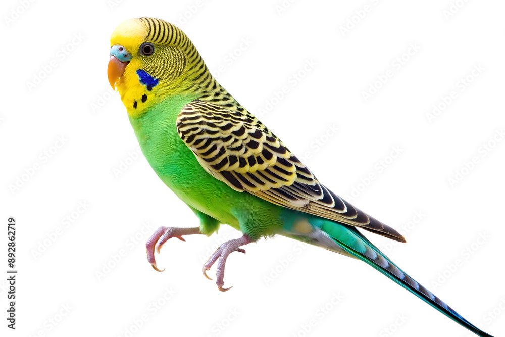 Fototapeta premium Close-Up of Colorful Budgerigar Parrot Perched