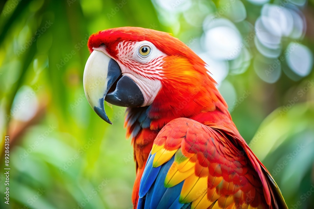 Fototapeta premium Colorful Macaw Parrot Close-Up