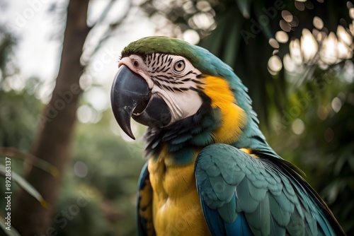 Colorful Macaw Parrot Close-Up