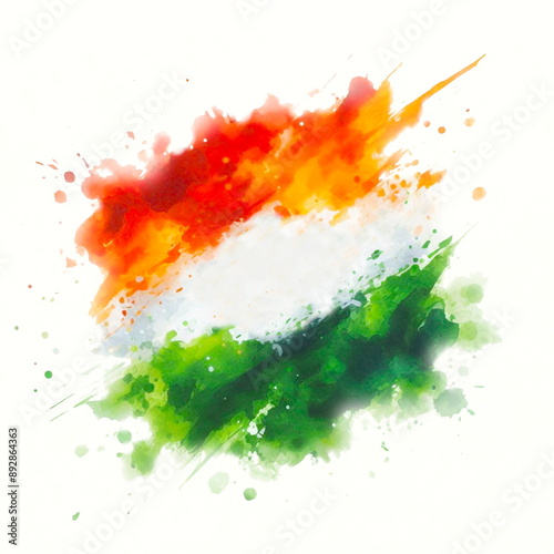  indian flag or indian tiranga flag blur color splash graphic design texture mock up,india,indian republic day or independence day celebration concept,white background